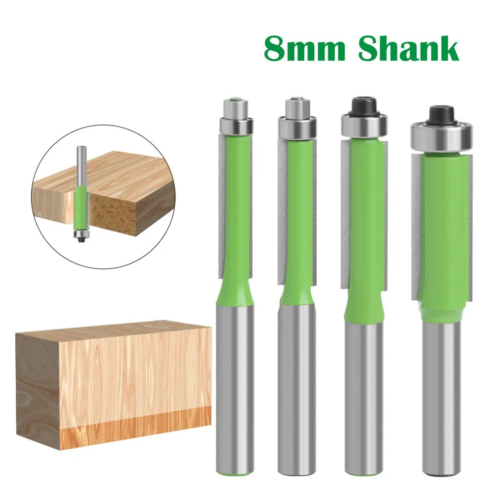4Pcs 8mm Shank Flush Trim Router Bit With Bearing Woodworking Milling Cutter For Wood Cutting Tool 1/4 3/8 5/16 1/2
4Pcs 8mm Shank Flush Trim Router Bit With Bearing Woodworking Milling Cutter For Wood Cutting Tool 1/4 3/8 5/16 1/2