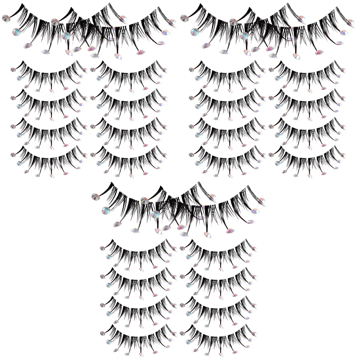 15 Pairs False Eyelashes Natural Eyelashes with Rhinestones Decorative Diamond Lashes
15 Pairs False Eyelashes Natural Eyelashes with Rhinestones Decorative Diamond Lashes