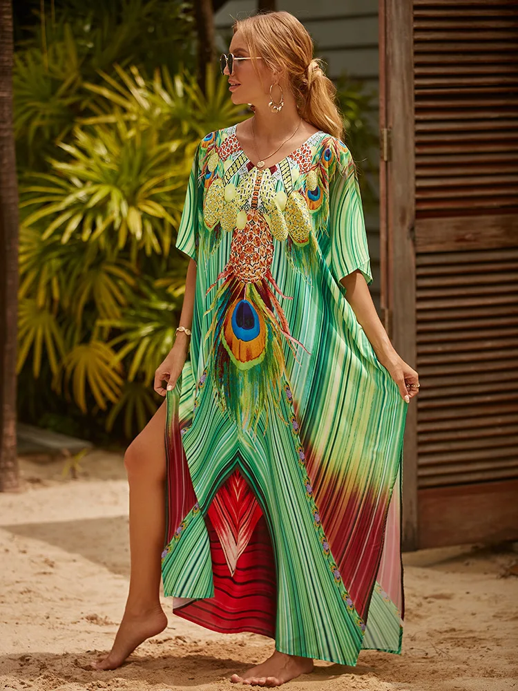 Beach Skirt Blouse Printing Loose Beach Resort Bikini Sun-proof Shirt Swimsuit Seaside Leisure Spring and Summer New 2023 Green
Beach Skirt Blouse Printing Loose Beach Resort Bikini Sun-proof Shirt Swimsuit Seaside Leisure Spring and Summer New 2023 Green