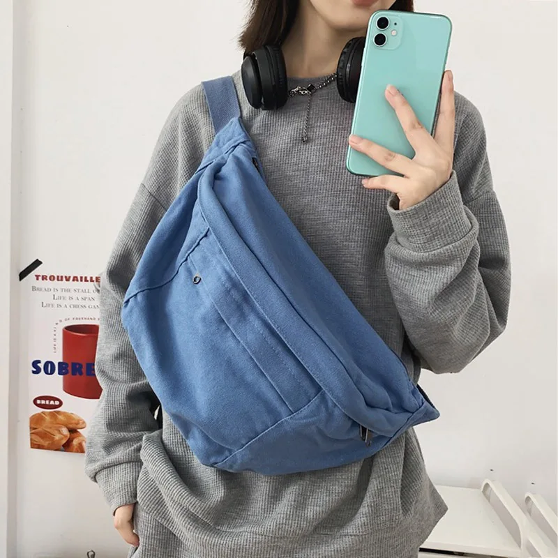 

Нагрудные сумки для женщин, холщовые модные сумочки через плечо в стиле хип-хоп для телефона, вместительные уличные мешки унисекс