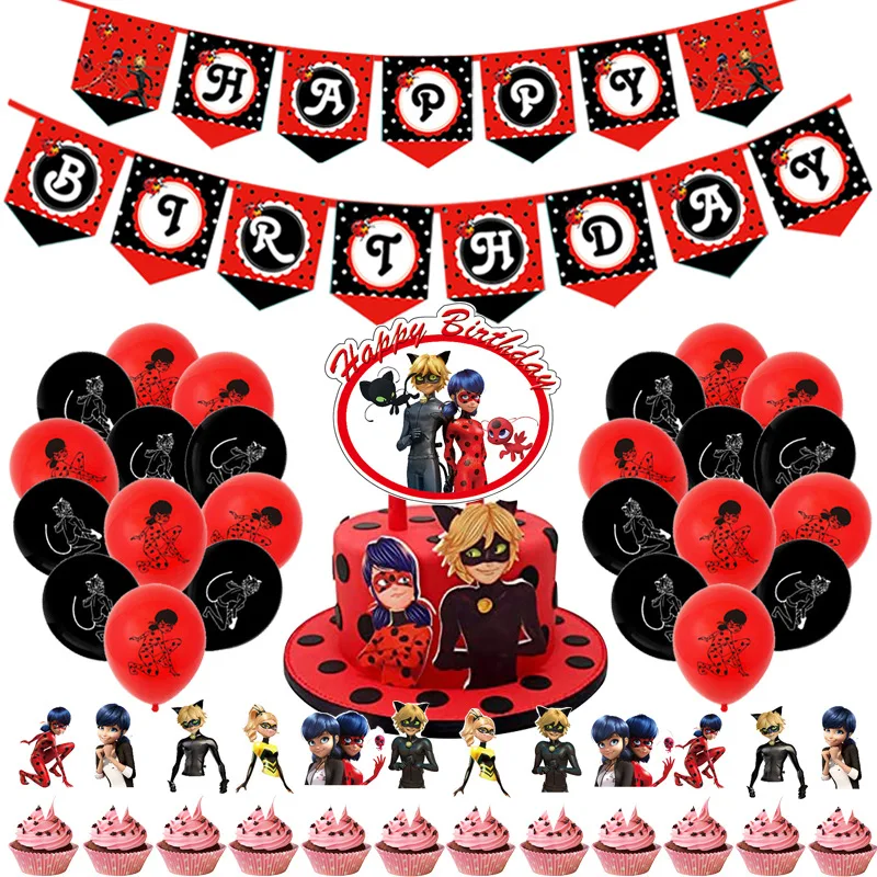 Ladybugsss Stickers Anime Marinettees Cat Noir Flags Balloon Plates Birthday Party Decoration Pendant Kid Gift
Ladybugsss Stickers Anime Marinettees Cat Noir Flags Balloon Plates Birthday Party Decoration Pendant Kid Gift