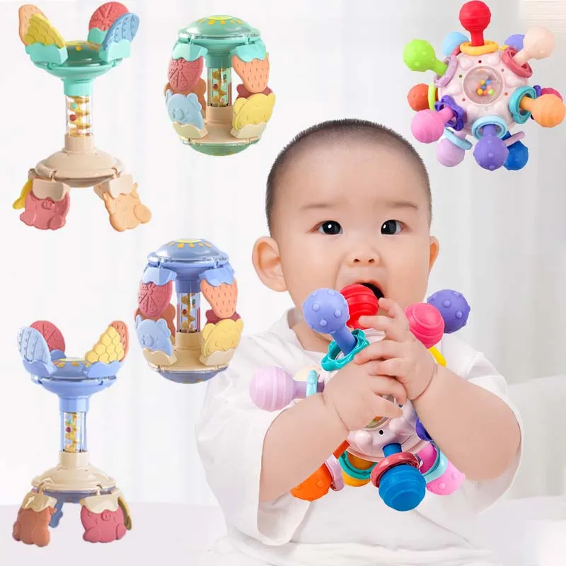 Игрушки для развития детской сенсорной потенции, развивающие игрушки Монтессори, силиконовые игрушки-прорезыватели для детей 0-12 месяцев
Игрушки для развития детской сенсорной потенции, развивающие игрушки Монтессори, силиконовые игрушки-прорезыватели для детей 0-12 месяцев