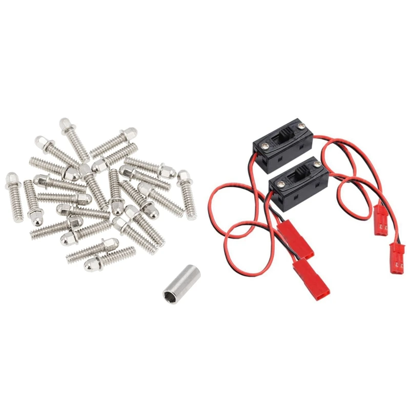 30Pc 1.9 2.2 Wheel Imperial M3 Screw For 1/10 RC Axial SCX10 With 2Pc On/Off Power Switch Receiver For HSP 1/10 1/8 Car
30Pc 1.9 2.2 Wheel Imperial M3 Screw For 1/10 RC Axial SCX10 With 2Pc On/Off Power Switch Receiver For HSP 1/10 1/8 Car