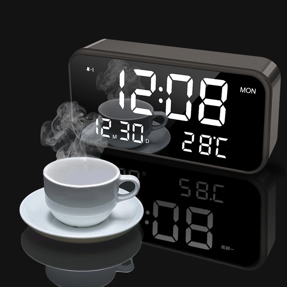 Big Led Music Alarm Clock with Calendar,Mirror Face and Temperature Thermometer for Bedroom Table Desk Decoration
Big Led Music Alarm Clock with Calendar,Mirror Face and Temperature Thermometer for Bedroom Table Desk Decoration