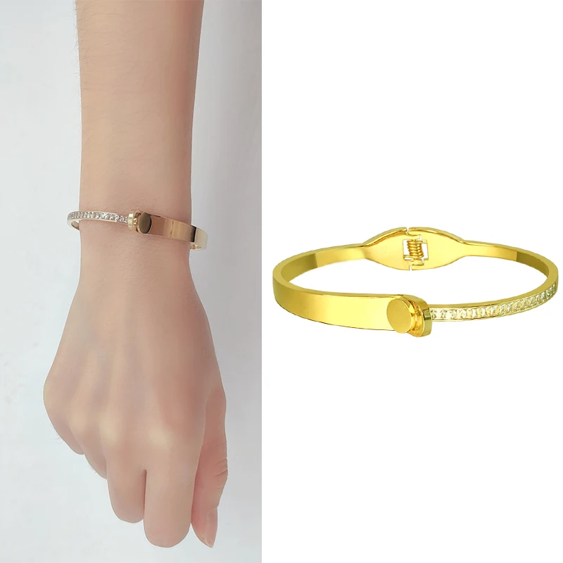 Bracelet for Women New Design Zircon Stainless Steel Lover Luxury Brand Fashion Charm Gold Color Natural Stones Bangles
Bracelet for Women New Design Zircon Stainless Steel Lover Luxury Brand Fashion Charm Gold Color Natural Stones Bangles