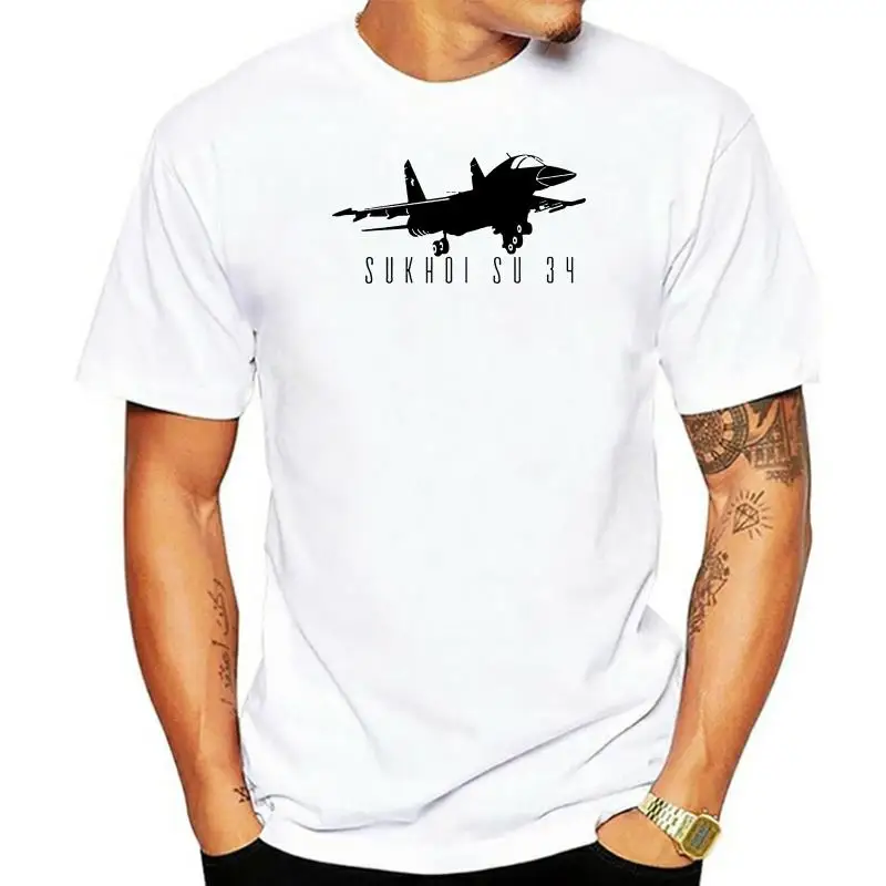 

SUKHOI SU-34 T-shirt Russian Soviet Aircraft Fighter Jet Plane Pilot MENS Gift