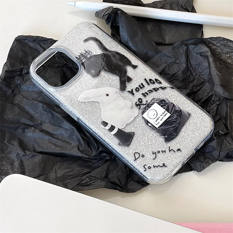 For iPhone 14Promax 2023 New Ins Net Red Cool Wind Black and White Little Cat Rabbit Silver Sparkling Pink Phone Soft Case 14Pro
For iPhone 14Promax 2023 New Ins Net Red Cool Wind Black and White Little Cat Rabbit Silver Sparkling Pink Phone Soft Case 14Pro