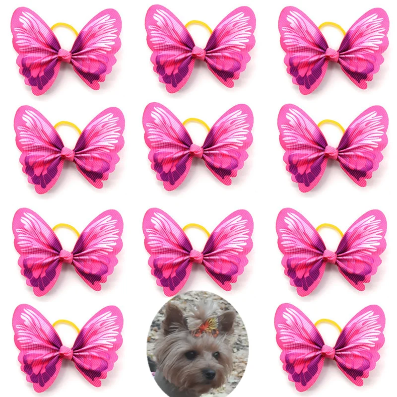 

10/20pcs Small Dog Decorated Hair Bows Dog Bows Small Dogs Cat Grooming Accessories Dog Hair Rubber Bands Pet Supplies
