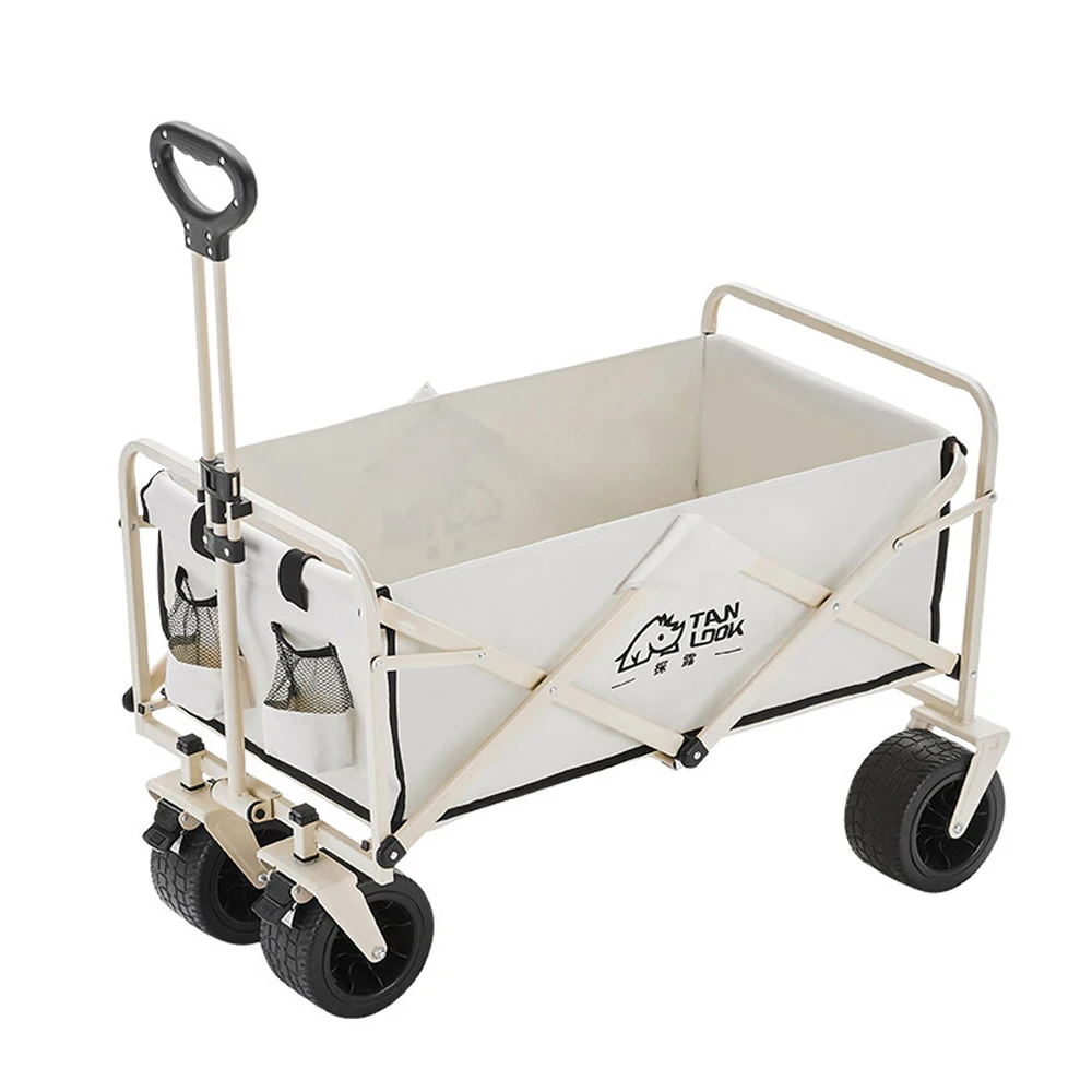 

Wheeled Folding Cart Wagon Large Capacity Multifunction Cart Garden Park outdoor beach Camping carts Portable Barbecue Trolley