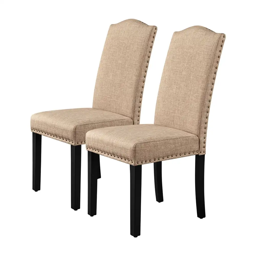 Alden Design Tufted High Back Dining Chair with Solid Wood Legs, Set of 2, Khaki
Alden Design Tufted High Back Dining Chair with Solid Wood Legs, Set of 2, Khaki