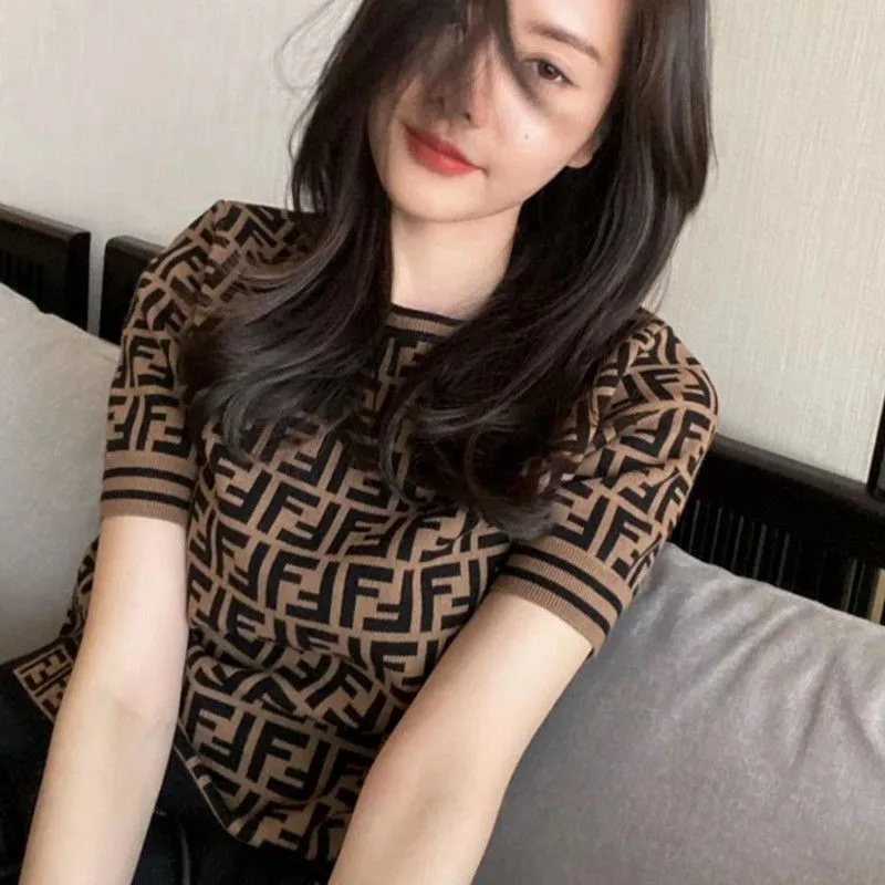 2023 Summer New Knitwear Short Sleeve Women's Slim Fit Versatile Sweater Bottom T-shirt Top Women
2023 Summer New Knitwear Short Sleeve Women's Slim Fit Versatile Sweater Bottom T-shirt Top Women