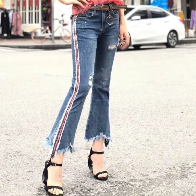 Cowboy Flared Pants Women's 2022 Spring New Elastic Large Size High Waist Slim Loose Korean Casual Long Pants
Cowboy Flared Pants Women's 2022 Spring New Elastic Large Size High Waist Slim Loose Korean Casual Long Pants