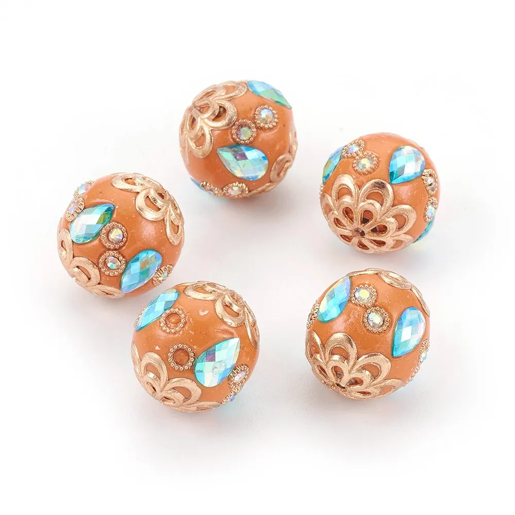 5pcs Handmade Indonesia Rhinestone Beads With Metal Findings Round Spacer Beads For Necklace Earring Jewelry Making Supplies
5pcs Handmade Indonesia Rhinestone Beads With Metal Findings Round Spacer Beads For Necklace Earring Jewelry Making Supplies