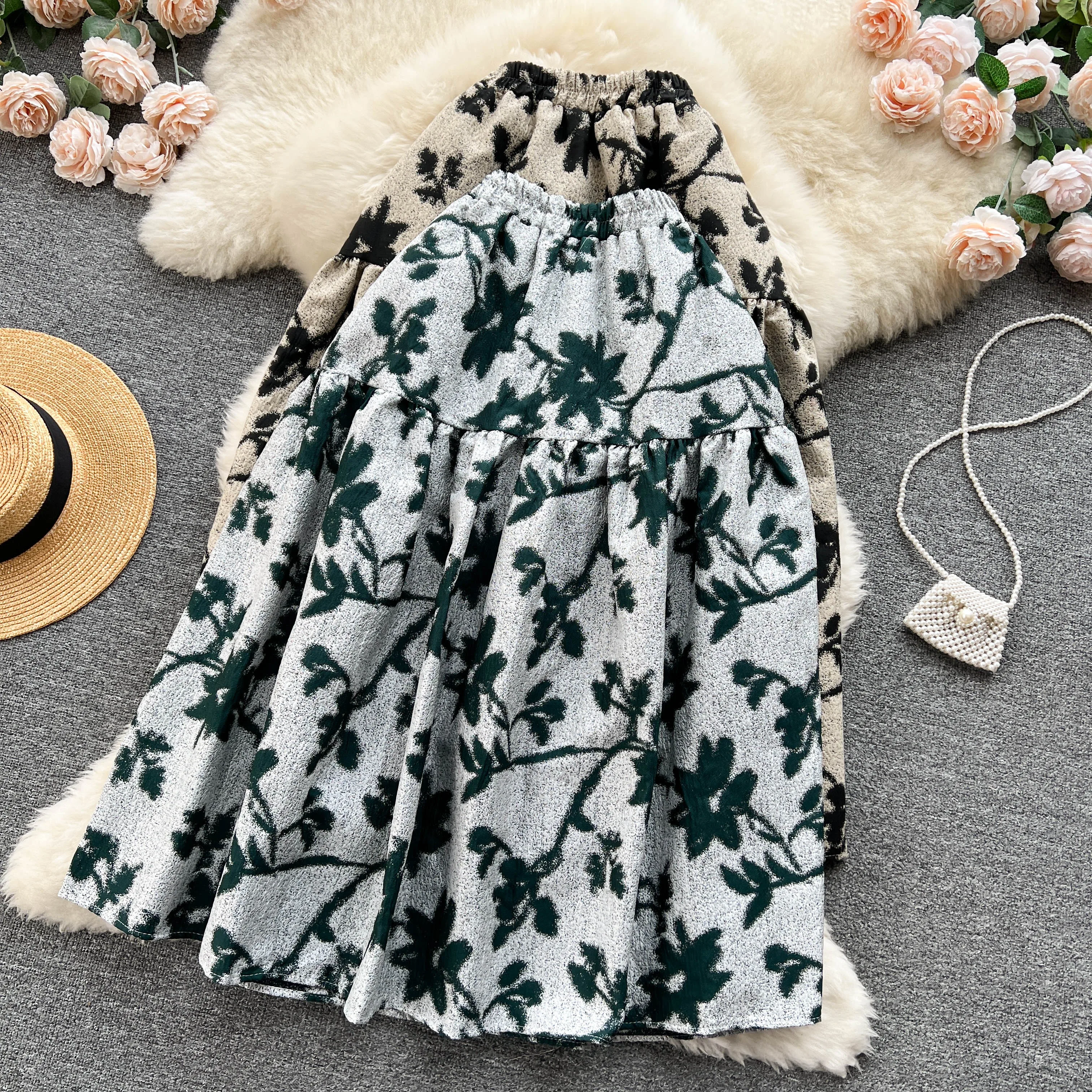 New Spring Skirts Floral Print High Waist Elastic Mujer Faldas A-Line Vintage Skirt Casual Women Apricot Clothes Dropshipping
New Spring Skirts Floral Print High Waist Elastic Mujer Faldas A-Line Vintage Skirt Casual Women Apricot Clothes Dropshipping