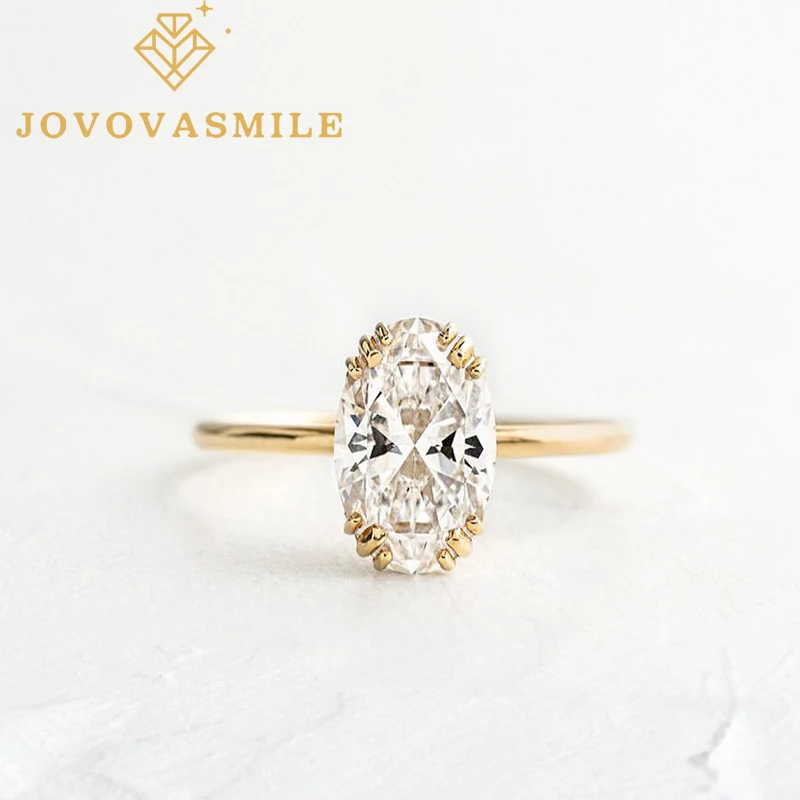 JOVOVASMILE 18k Moissanite Gold Engagement Ring 0.5carat 4*6mm Oval Cut Clear White Lab Grown Diamond Exquisite Anillos Mujer
JOVOVASMILE 18k Moissanite Gold Engagement Ring 0.5carat 4*6mm Oval Cut Clear White Lab Grown Diamond Exquisite Anillos Mujer