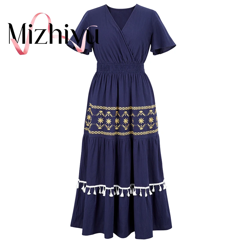 New Vintage Chic Frontier Womens Floral Print Doll Sleeves Beach Long Boho Maxi Dresses Women Sexy V Neck Summer Boho Dresses
New Vintage Chic Frontier Womens Floral Print Doll Sleeves Beach Long Boho Maxi Dresses Women Sexy V Neck Summer Boho Dresses