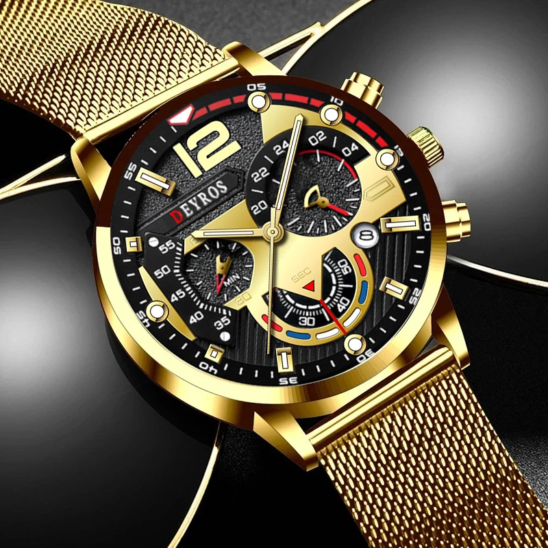 Top Brand Men Watch Luxury Gold Stainless Steel Mesh Belt Quartz Watches Business Leather Mens Luminous Clock relogio masculino
Top Brand Men Watch Luxury Gold Stainless Steel Mesh Belt Quartz Watches Business Leather Mens Luminous Clock relogio masculino