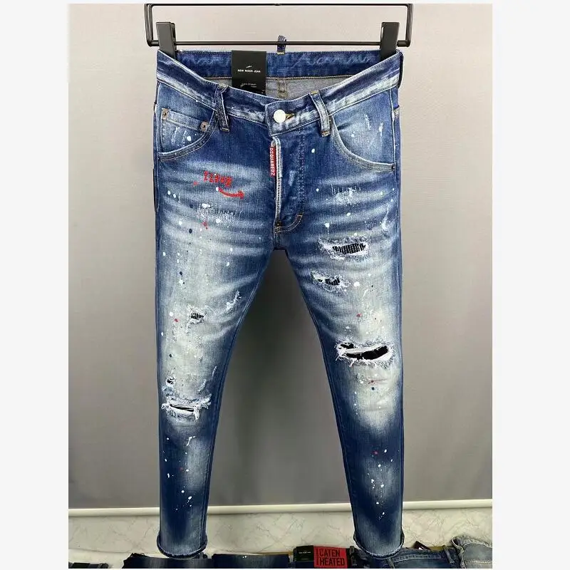 Dsquared2 Women/Men Spray Paint Hole Jeans Pencil Pants Motorcycle Party Casual Trousers Street Clothing Denim dsq9850
Dsquared2 Women/Men Spray Paint Hole Jeans Pencil Pants Motorcycle Party Casual Trousers Street Clothing Denim dsq9850