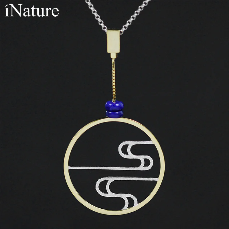 INATURE 925 Sterling Silver Lapis Lazuli Cloud Shape Round Pendant Necklace For Women Jewelry
INATURE 925 Sterling Silver Lapis Lazuli Cloud Shape Round Pendant Necklace For Women Jewelry