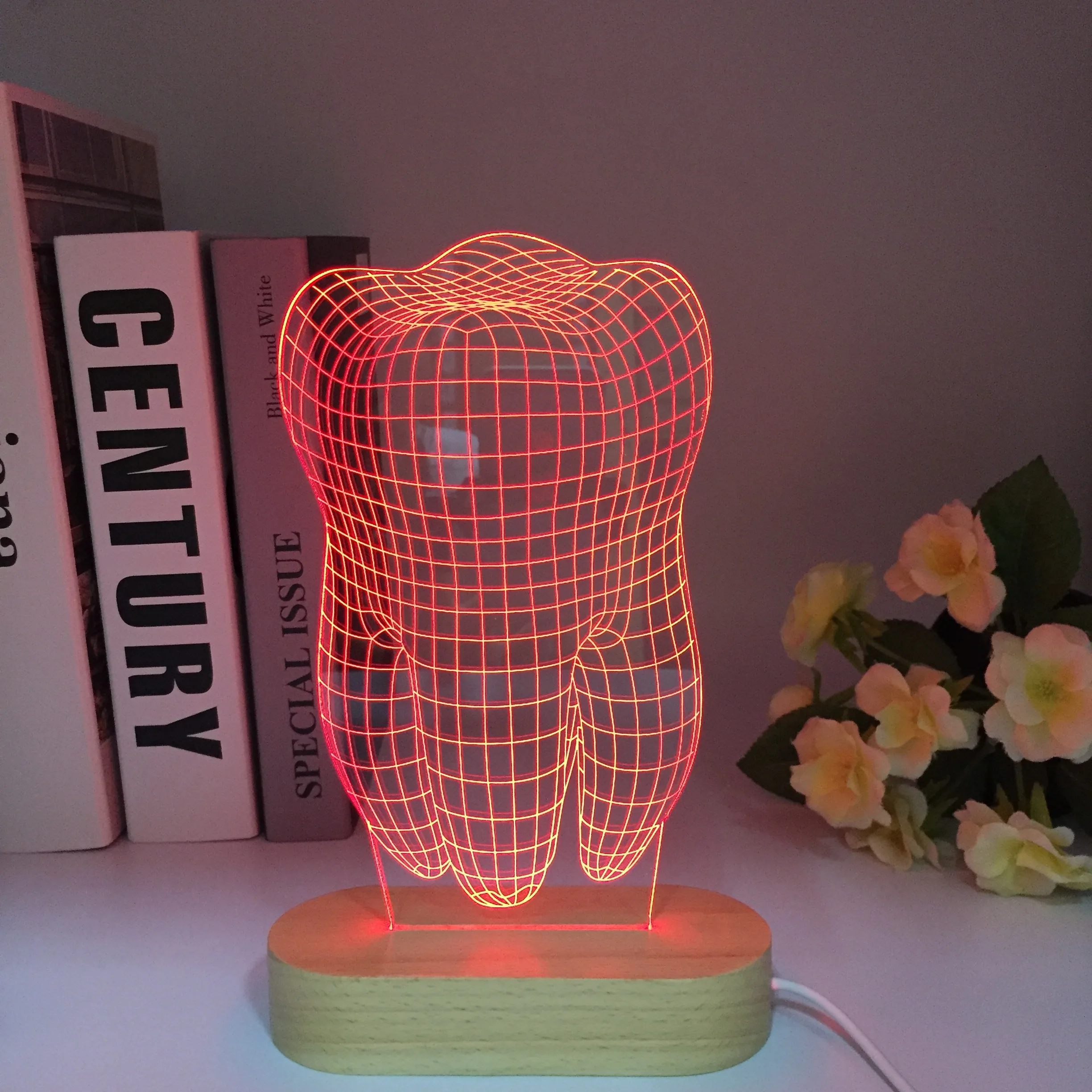 

Tooth Wooden 3D Led Lamp Dental Creative Gift Colorful 3D Tooth Gradient Light Dental Clinic Artwork Artware Night Dental Shows