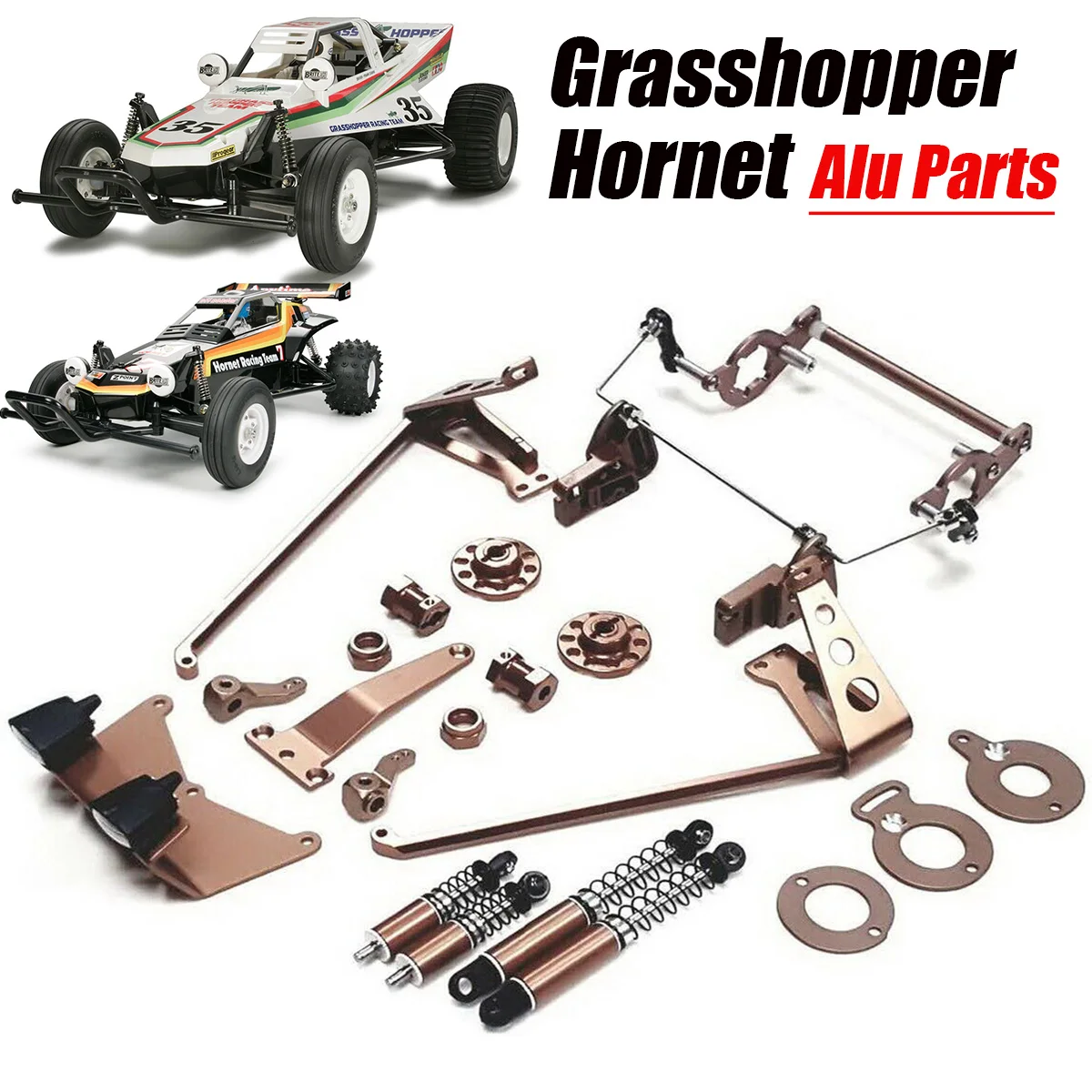 Aluminum Bumper/Shock/Wheel Option Upgrades Parts for Tamiya Grasshopper/Hornet/Grasshopper II Buggy Chassis
Aluminum Bumper/Shock/Wheel Option Upgrades Parts for Tamiya Grasshopper/Hornet/Grasshopper II Buggy Chassis