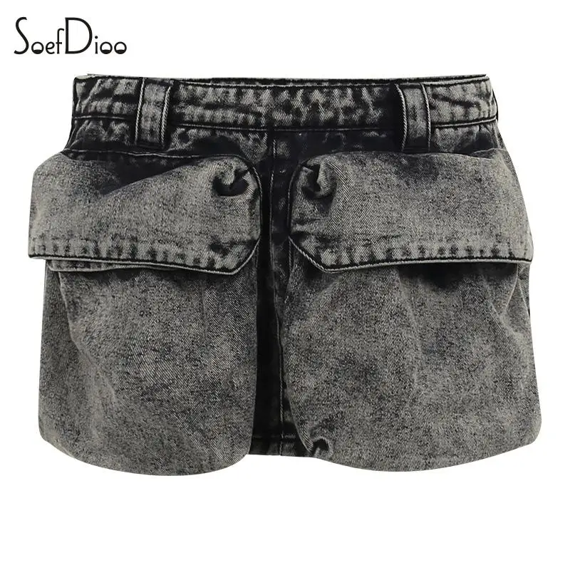 Soefdioo Fashion Poctet Low Waist Belt Design Bodycon Mini Denim Skrit 2023 Cyber Punk Baddie Streetwear Women Clothes Trending
Soefdioo Fashion Poctet Low Waist Belt Design Bodycon Mini Denim Skrit 2023 Cyber Punk Baddie Streetwear Women Clothes Trending