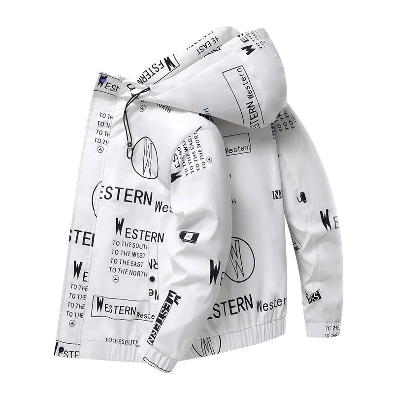 Spring Men's Clothing Fashion Letter Printing Hooded Jacket Windbreaker Youth Students Outdoor Casual Zipper Tops Outerwear Boys
Spring Men's Clothing Fashion Letter Printing Hooded Jacket Windbreaker Youth Students Outdoor Casual Zipper Tops Outerwear Boys