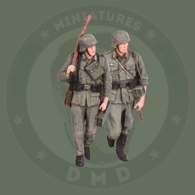 

1/35 Scale Resin Figure Assembly Model Kit History Mini military Soldiers 2 People Marching Self-assembled Unpainted Diy Toy
