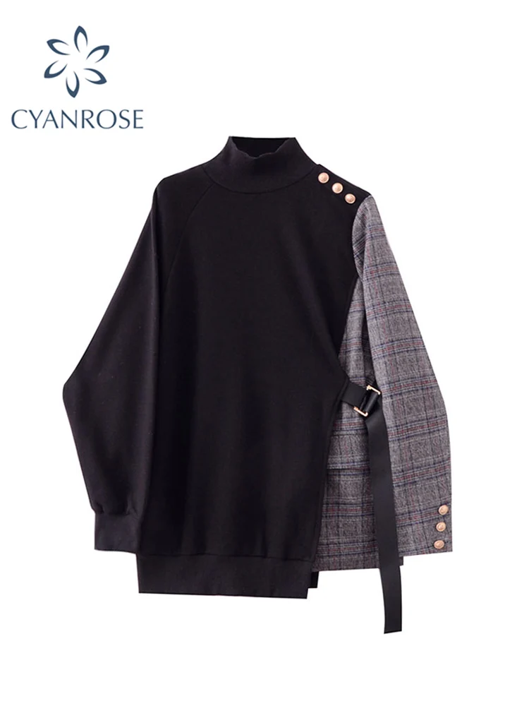Women's Plaid Patchwork Hoodies Sweatshirt Oversize Autumn Winter Turtleneck Long Sleeve Outwear Hooded Pullovers Streetwear
Women's Plaid Patchwork Hoodies Sweatshirt Oversize Autumn Winter Turtleneck Long Sleeve Outwear Hooded Pullovers Streetwear