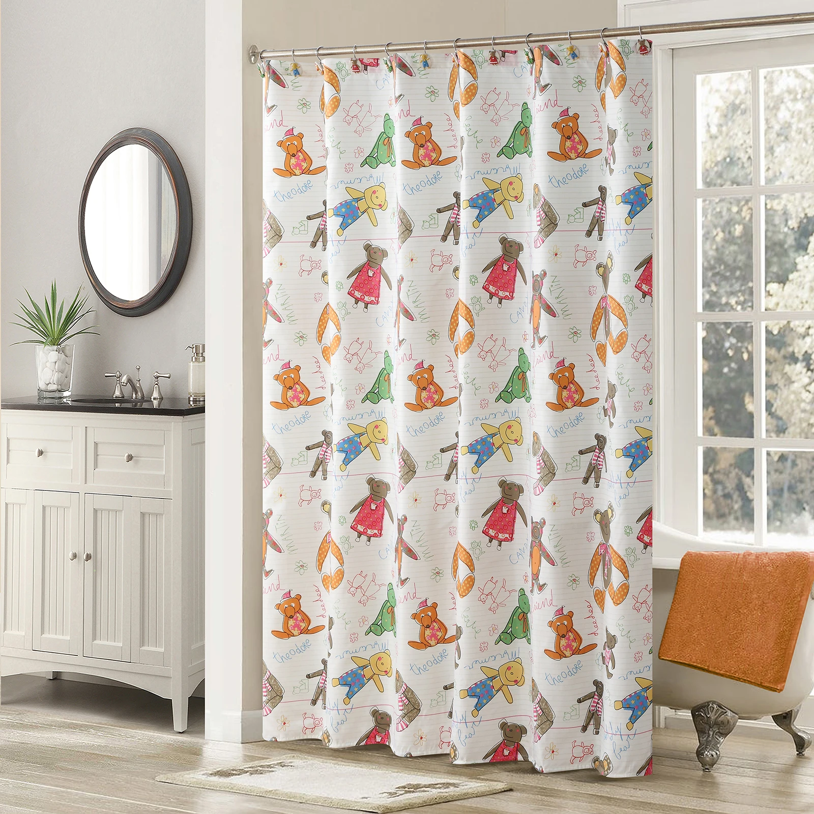 Little Friends Kids Cute Teddy Bears Polyester Waterproof Printed Fabric Colorful Decoratived Lovely Animal Shower Curtain
Little Friends Kids Cute Teddy Bears Polyester Waterproof Printed Fabric Colorful Decoratived Lovely Animal Shower Curtain