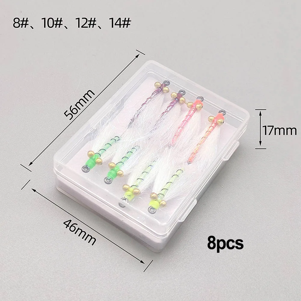 8pcs Fly Fishing Fly Hook Lure Bait For Herring Tilapia Topmouth Culter Redtail Metal Fly Fishing Hooks With Ice Silk Pesca
8pcs Fly Fishing Fly Hook Lure Bait For Herring Tilapia Topmouth Culter Redtail Metal Fly Fishing Hooks With Ice Silk Pesca