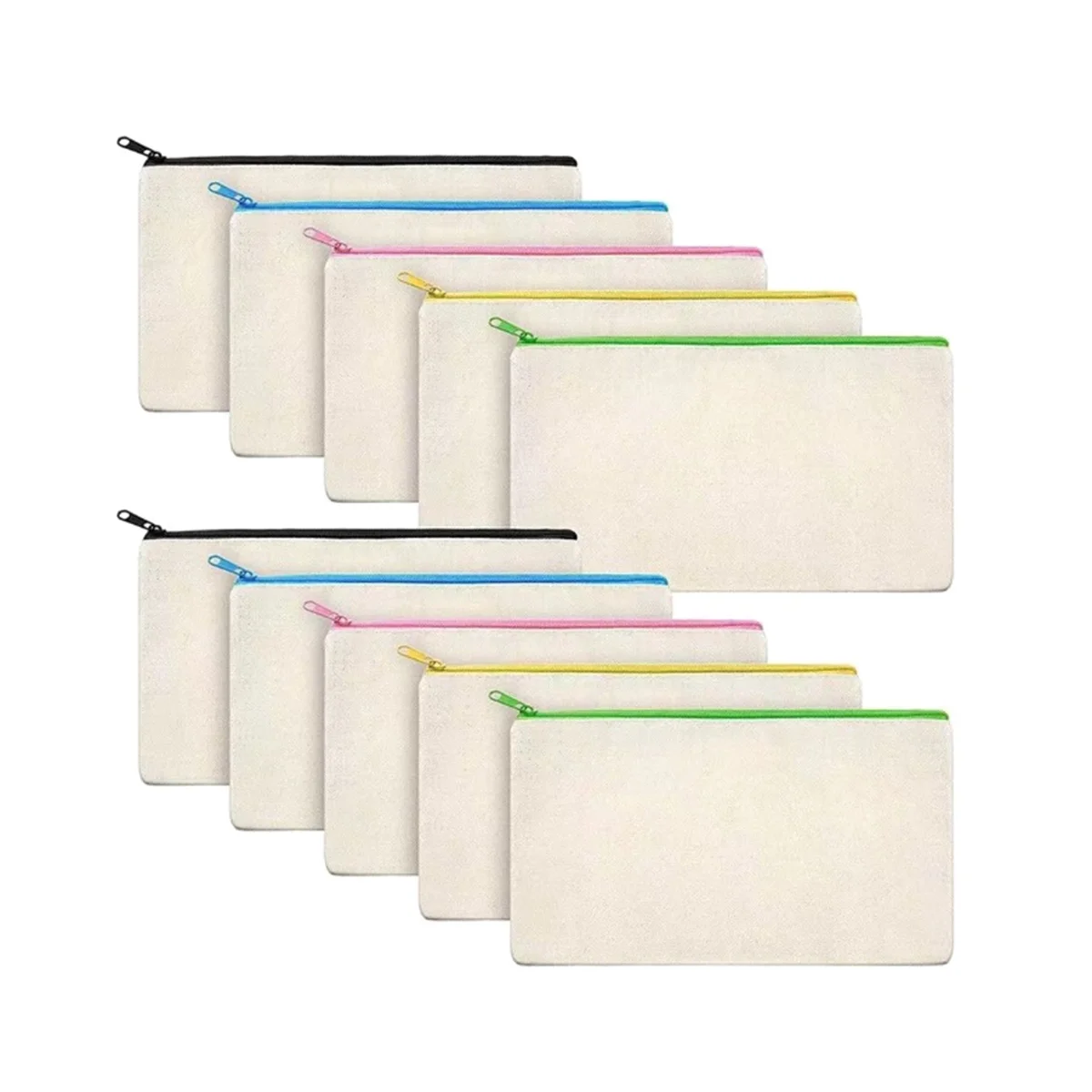10Pcs Blank Canvas Zipper Pouch for DIY Craft,Makeup Bags/Small Pencil Pouch with Color Zipper Multi-Purpose Travel Bags
10Pcs Blank Canvas Zipper Pouch for DIY Craft,Makeup Bags/Small Pencil Pouch with Color Zipper Multi-Purpose Travel Bags