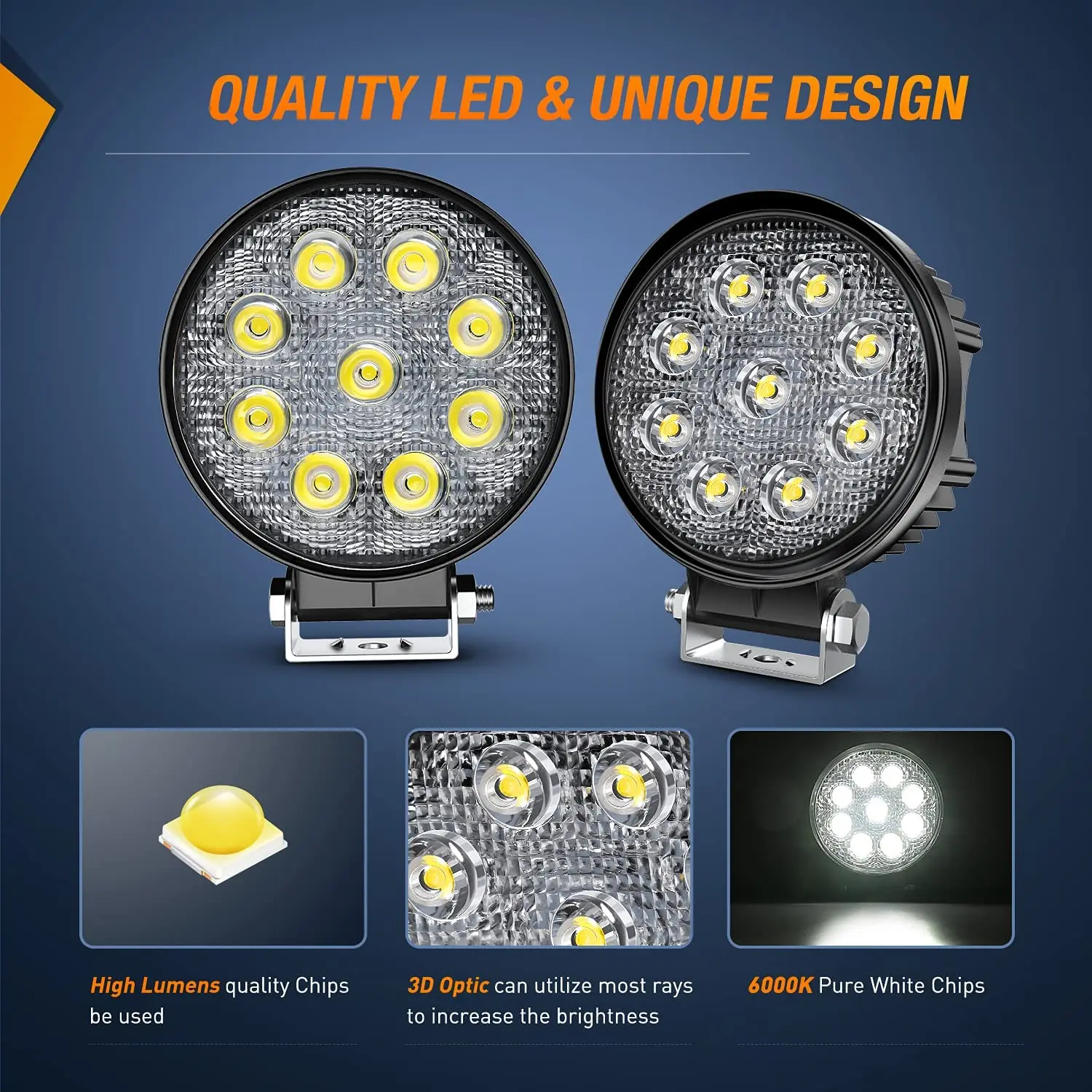 9LED 27W 16LED 48W Work Light 12V 24V Car LED Spotlight Square Round Auto Truck Off Road Mini Ledbar Offroad Accessories
9LED 27W 16LED 48W Work Light 12V 24V Car LED Spotlight Square Round Auto Truck Off Road Mini Ledbar Offroad Accessories