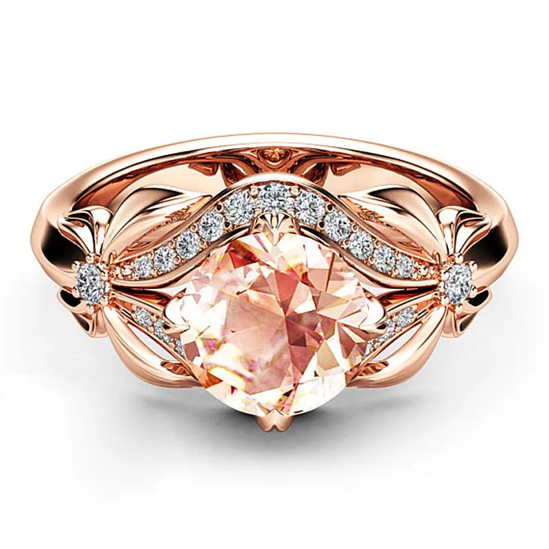 Hot Selling Jewelry Fashion Rose Gold Color Champagne Zircon Flower Exquisite Jewelry Engagement Rings for Women Whole Sale
Hot Selling Jewelry Fashion Rose Gold Color Champagne Zircon Flower Exquisite Jewelry Engagement Rings for Women Whole Sale