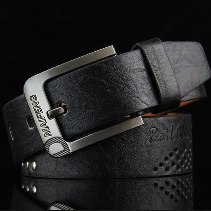 Leather Belt Men Classic Pin Buckle Men's Belt Luxury Genuine Punk Rivet Waist Belt Vintage Metal Embossing Mens Belts
Leather Belt Men Classic Pin Buckle Men's Belt Luxury Genuine Punk Rivet Waist Belt Vintage Metal Embossing Mens Belts