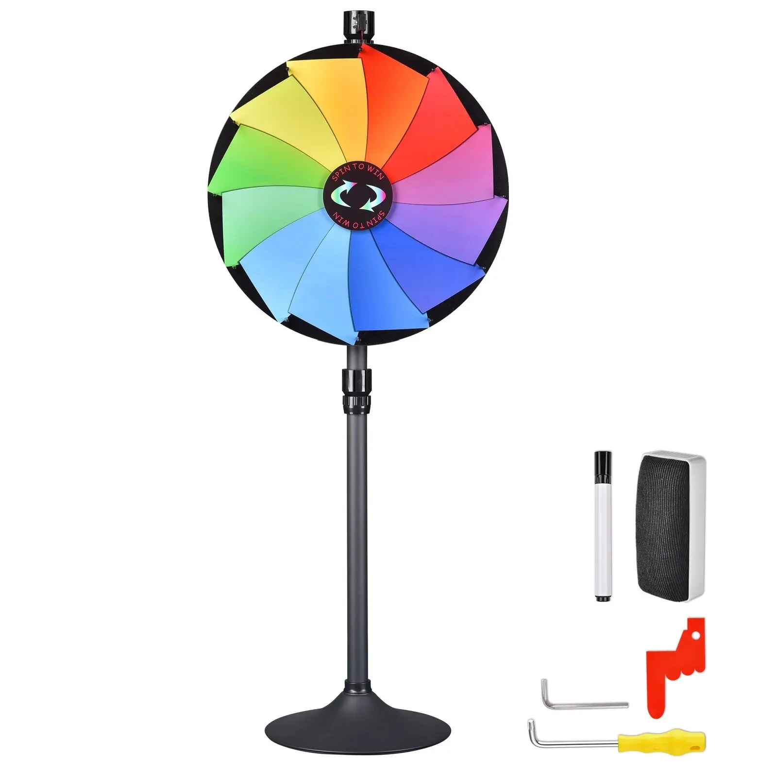 24 Ø Pinwheel Prize Wheel Tabletop & Floor Stand Use with Acrylic Writing Board
24 Ø Pinwheel Prize Wheel Tabletop & Floor Stand Use with Acrylic Writing Board