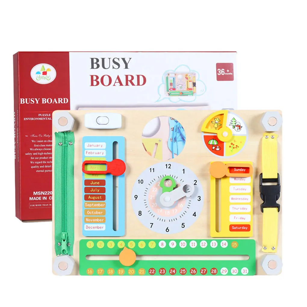 

Children S Busy Board Fun Front And Back Designs Zip Door Durable Materials Montessoris Busy Board