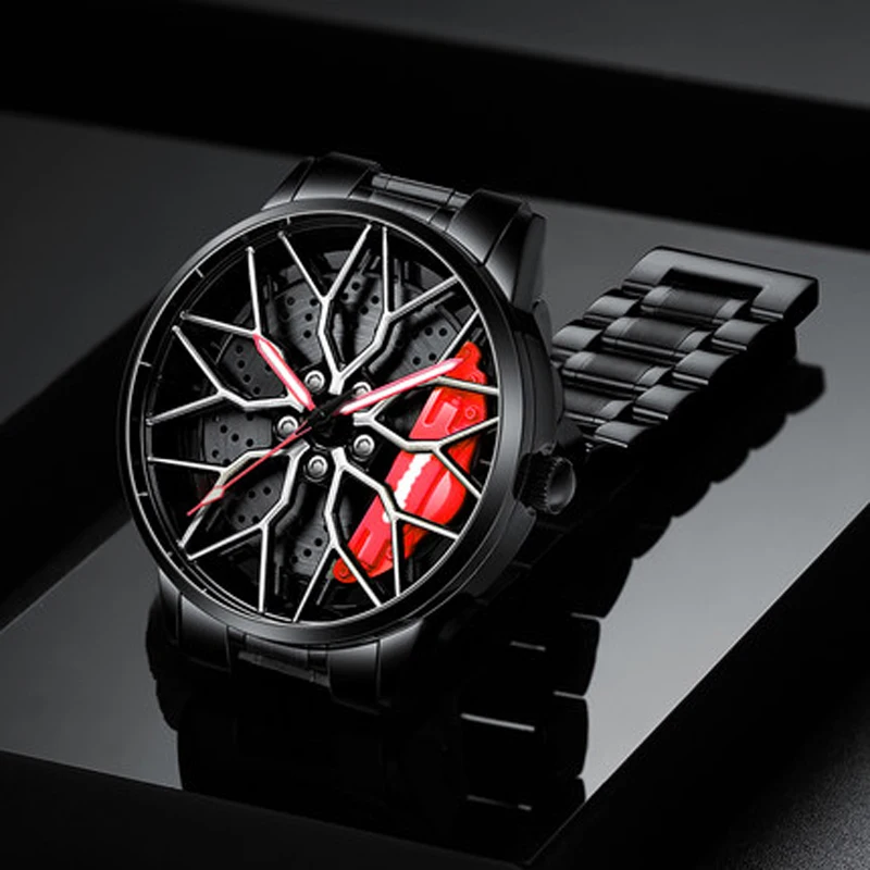 Men's Car Wheel Watch Fashion Sport Quartz Mesh Rim Hub Watch For Men Sports Car Wheel Shape Hollow Watch
Men's Car Wheel Watch Fashion Sport Quartz Mesh Rim Hub Watch For Men Sports Car Wheel Shape Hollow Watch