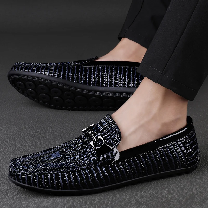 Crocodile Pattern Mens Loafers Genuine Leather Mens Casual Shoes Fashion Mocasines Luxury Brand Slip-On Big Flats Driving Shoes
Crocodile Pattern Mens Loafers Genuine Leather Mens Casual Shoes Fashion Mocasines Luxury Brand Slip-On Big Flats Driving Shoes