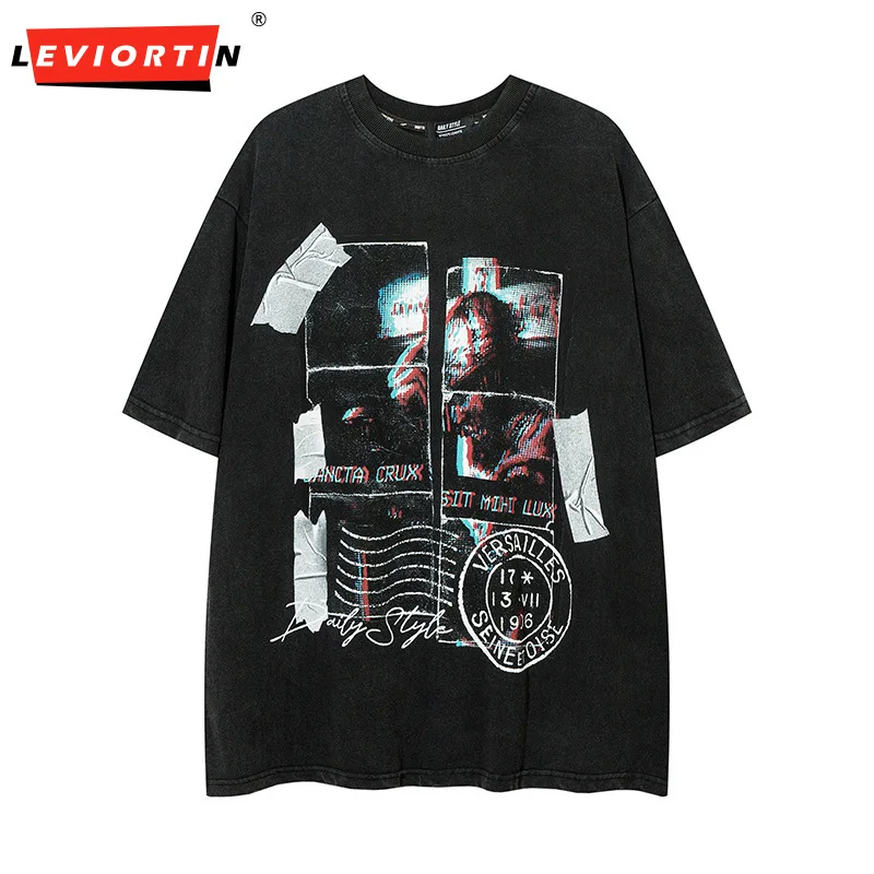Summer Men's Streetwear Tshirt Abstract Splicing Graphic Print T Shirt Harajuku Loose Cotton T-Shirt Washed High Street Top Tees
Summer Men's Streetwear Tshirt Abstract Splicing Graphic Print T Shirt Harajuku Loose Cotton T-Shirt Washed High Street Top Tees
