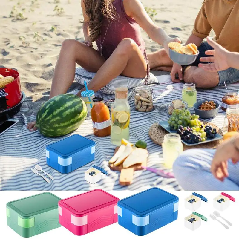 1PC Lunch Bento Box Food Container With Cutlery Set Student Portable 2 Layer Leakproof Microwavable For Office Work School
1PC Lunch Bento Box Food Container With Cutlery Set Student Portable 2 Layer Leakproof Microwavable For Office Work School