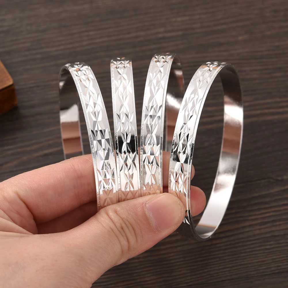 65MM Silver Plated White New Wedding Girl Jewelry Bangles Ethiopian Africa Dubai Bracelets Man Women Classic Birthday Paty Gifts
65MM Silver Plated White New Wedding Girl Jewelry Bangles Ethiopian Africa Dubai Bracelets Man Women Classic Birthday Paty Gifts