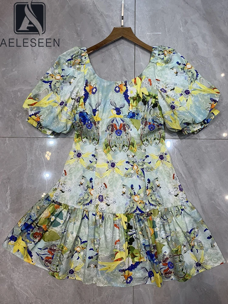 AELESEEN Fashion Runway 2022 Summer Vintage Dress Women Puff Sleeve O-Neck Flower Printed Slim Elegant Holiday Vacation Mini
AELESEEN Fashion Runway 2022 Summer Vintage Dress Women Puff Sleeve O-Neck Flower Printed Slim Elegant Holiday Vacation Mini