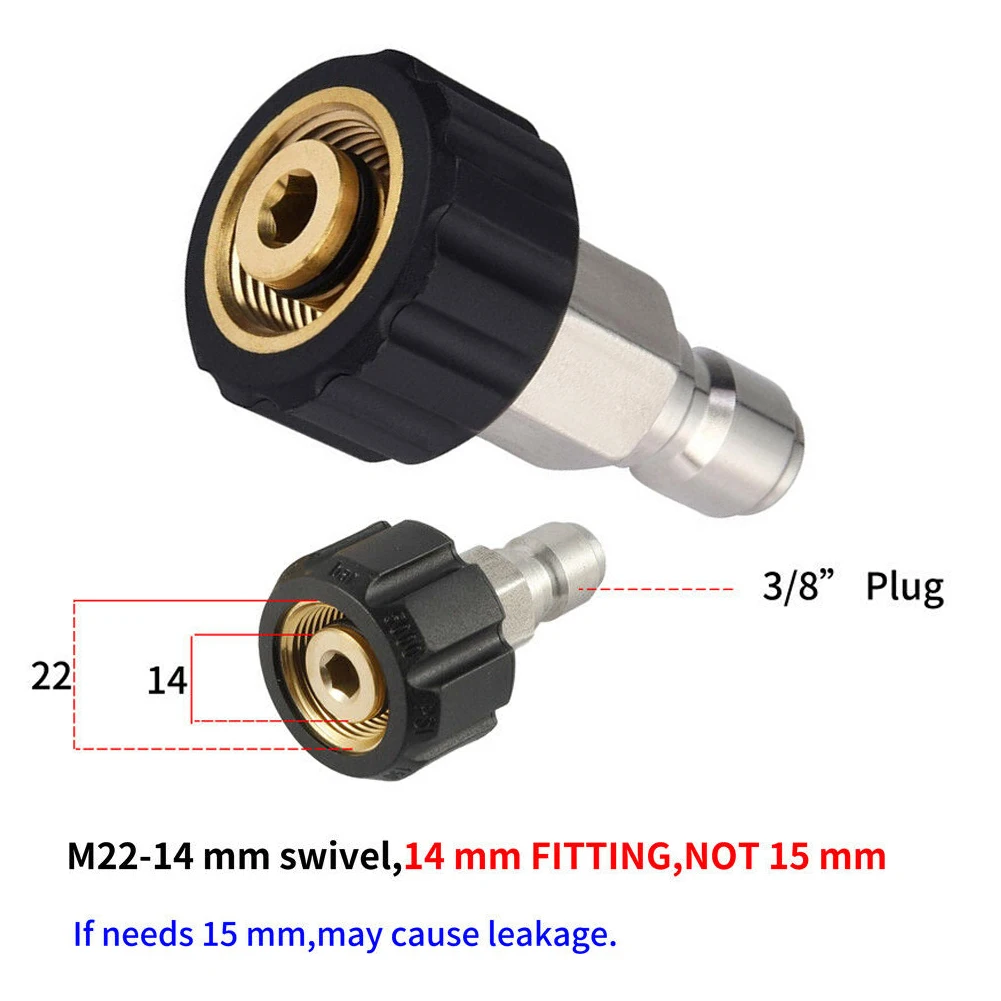 Adapter Pressure Washer Hose Adapter Car Accessories Pressure Washer Hose Adapter M22-14 Swivel Female To 3/8" Plug
Adapter Pressure Washer Hose Adapter Car Accessories Pressure Washer Hose Adapter M22-14 Swivel Female To 3/8" Plug