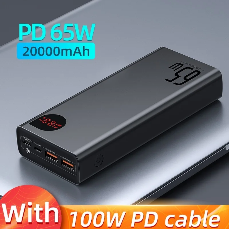 Powerbank For iPad Laptop External Battery65W Power Bank 20000mAh Quick Charge PD QC 3.0 SCP AFC
Powerbank For iPad Laptop External Battery65W Power Bank 20000mAh Quick Charge PD QC 3.0 SCP AFC