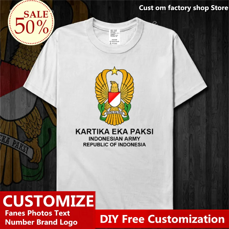 Indonesia Army Cotton T shirt Custom Jersey Fans DIY Name Number LOGO Tshirt High Street Fashion Hip Hop Loose Casual T-shirt
Indonesia Army Cotton T shirt Custom Jersey Fans DIY Name Number LOGO Tshirt High Street Fashion Hip Hop Loose Casual T-shirt