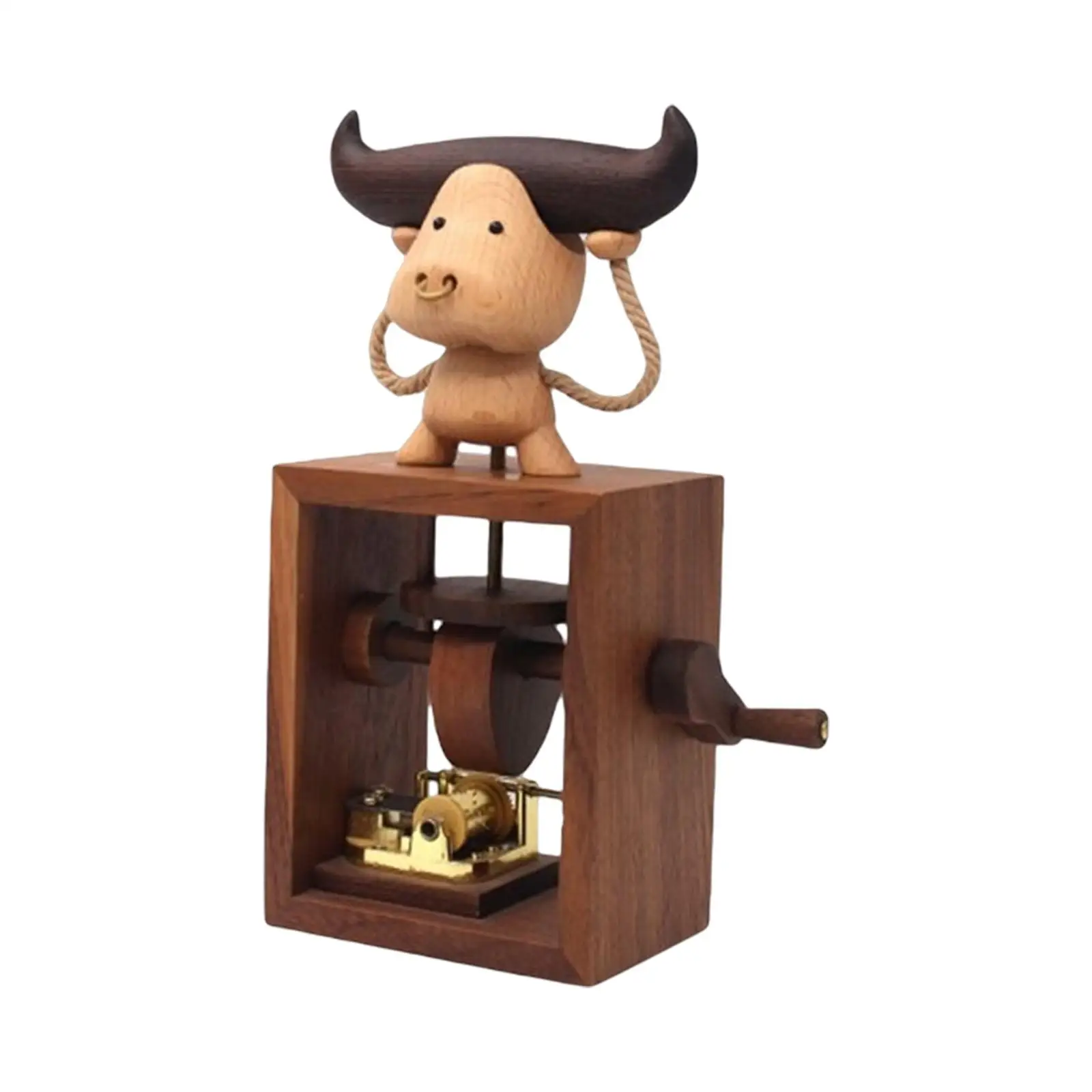 Wooden Hand Music Box Big Horn Cow Weightlifting Portable Ornament Gift Creative
Wooden Hand Music Box Big Horn Cow Weightlifting Portable Ornament Gift Creative