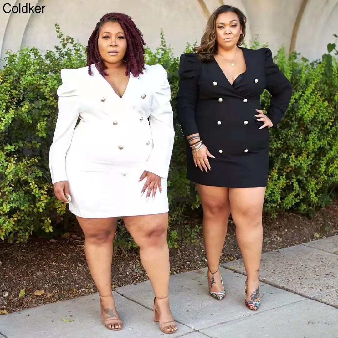 Autumn Large Size Women's Dress Solid Color Puff Sleeve Coat Fashion Sexy Deep V Blazer Skirt Commuter Party for Lady Clothing
Autumn Large Size Women's Dress Solid Color Puff Sleeve Coat Fashion Sexy Deep V Blazer Skirt Commuter Party for Lady Clothing