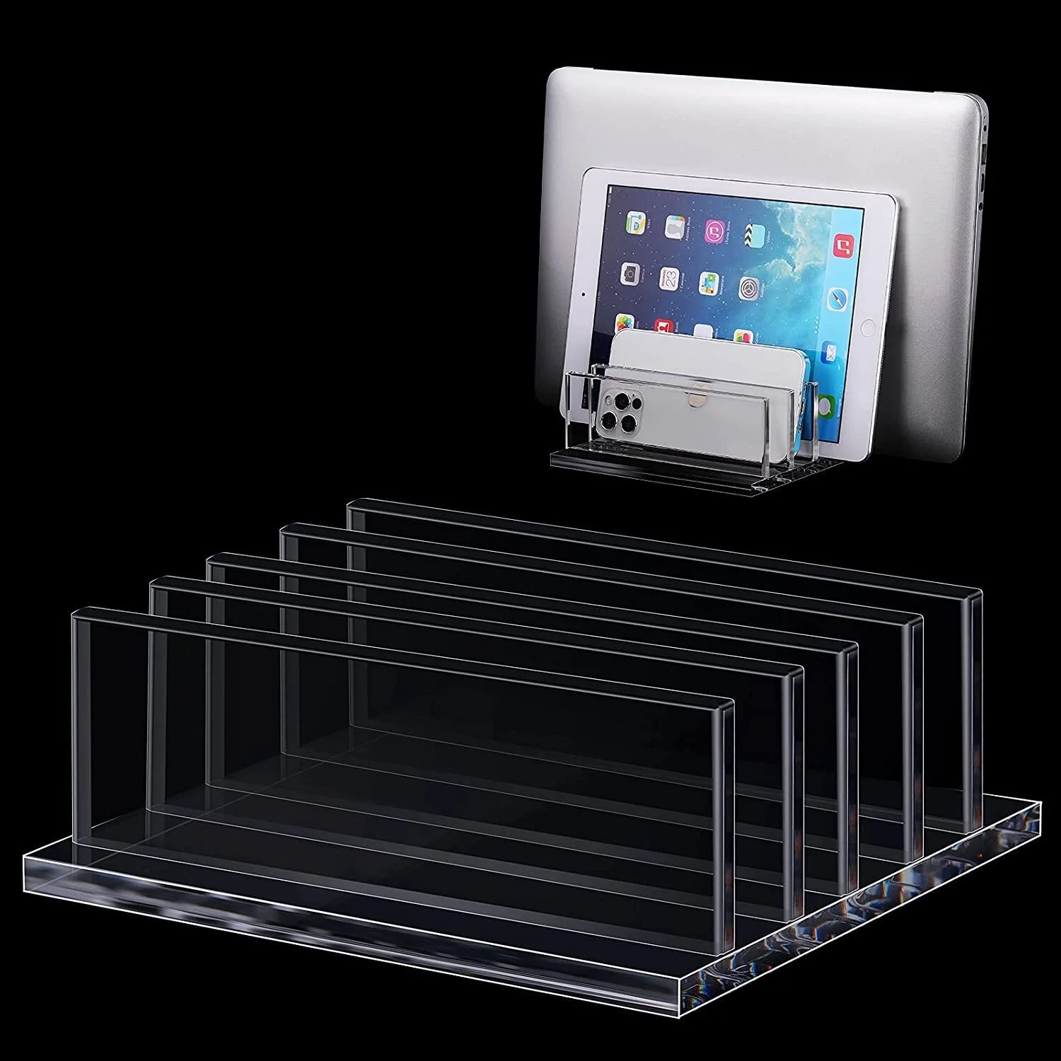 4-Compartment Acrylic Vertical Laptop Stand, Can Accommodate with a Thickness of Less Than 2 cm, Fits Most Laptop (Clear)
4-Compartment Acrylic Vertical Laptop Stand, Can Accommodate with a Thickness of Less Than 2 cm, Fits Most Laptop (Clear)