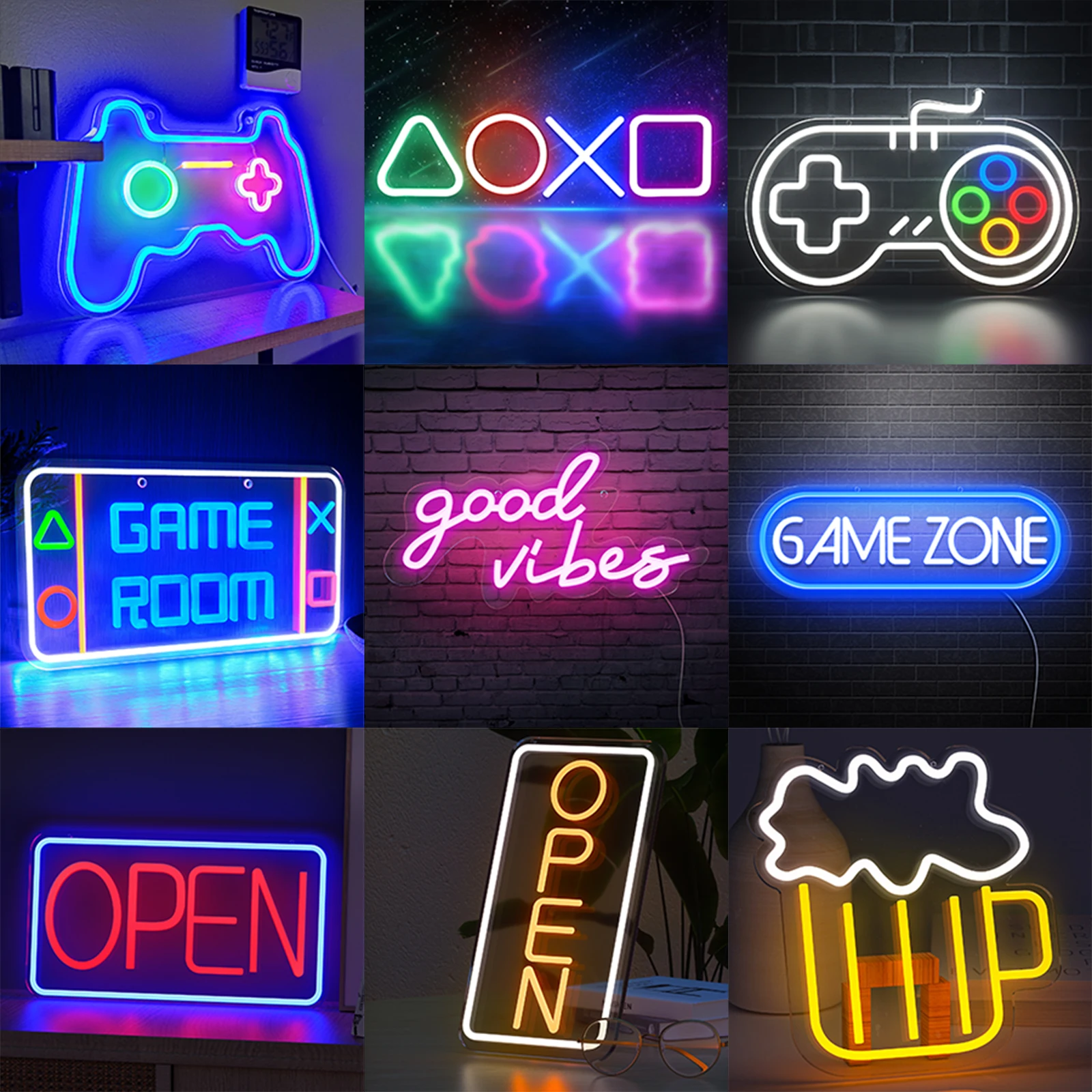 Game Room LED Neon Light Open Beer Neon Sign Brightness Dimming Good Vibes Neon Signs Game Room Decor Gifts For Birthday
Game Room LED Neon Light Open Beer Neon Sign Brightness Dimming Good Vibes Neon Signs Game Room Decor Gifts For Birthday